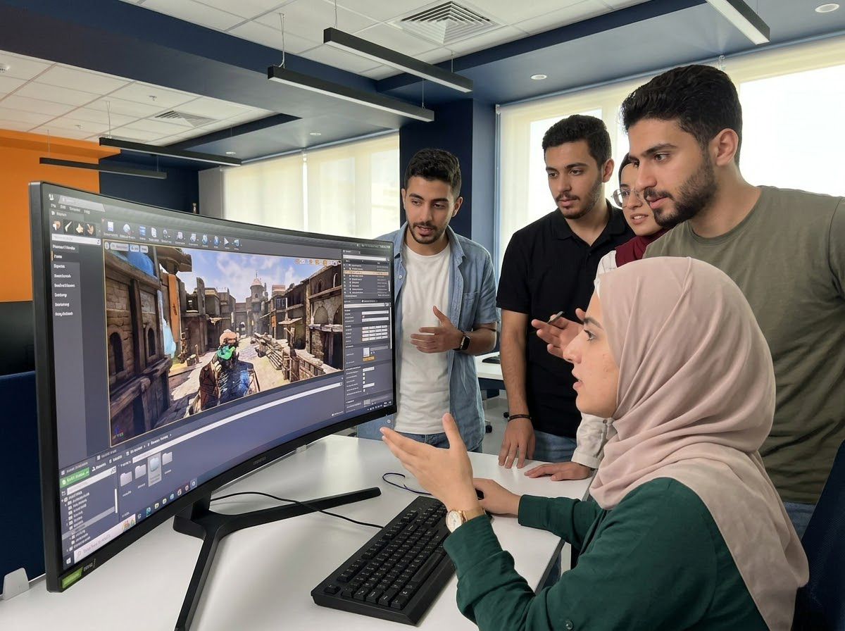 Students collaborating